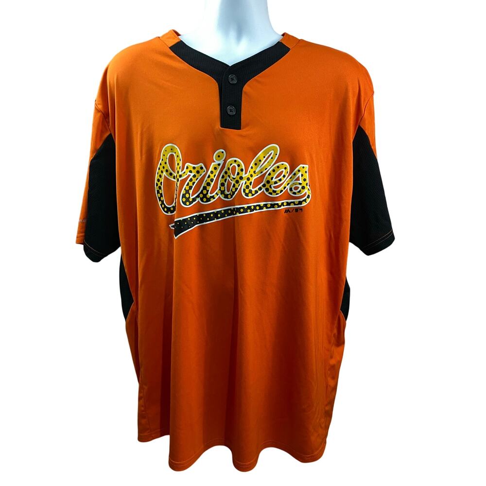 Baltimore Orioles Authentic Majestic Jersey Cool Base 2XL Orange Black